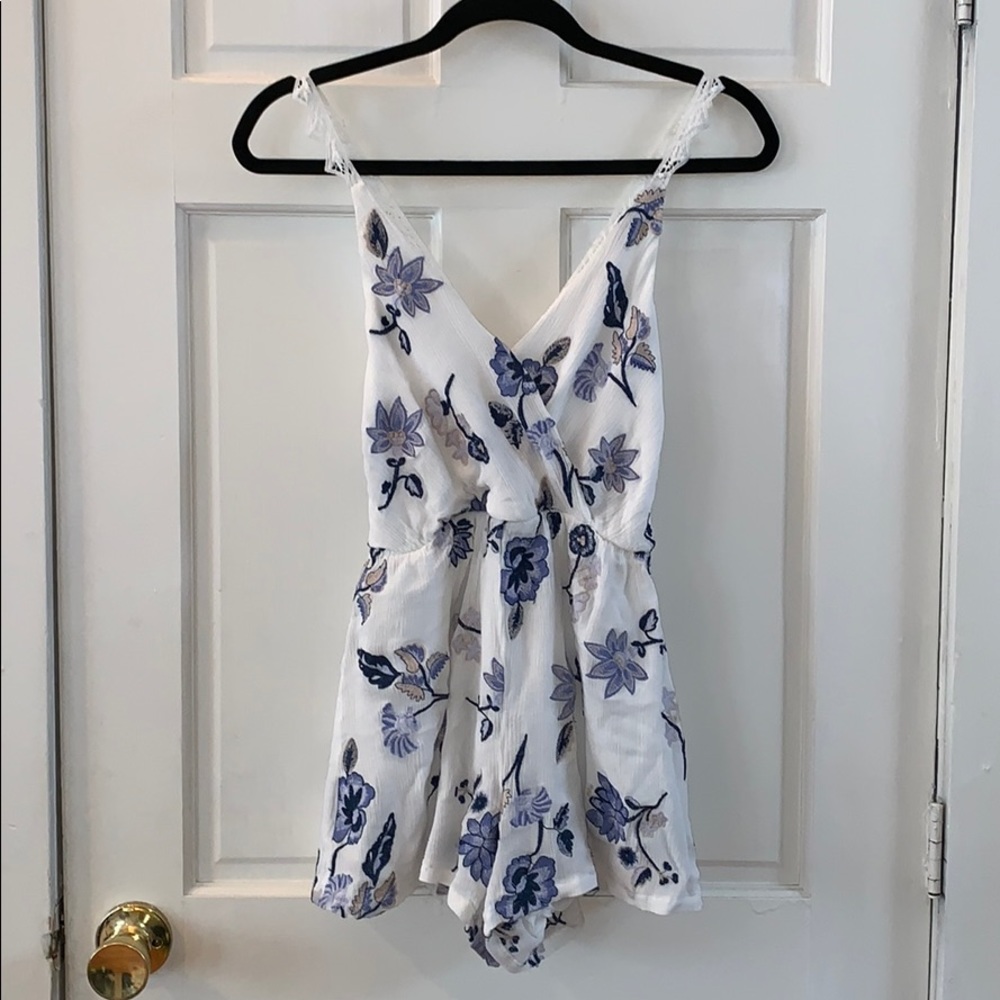 Blue flowered romper
